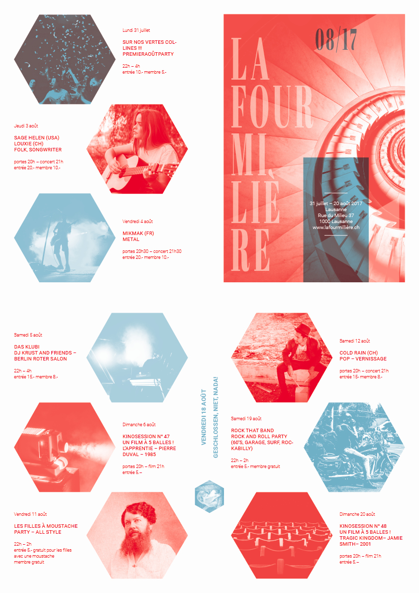 Programme de l'événement la Fourmilière en bichromie