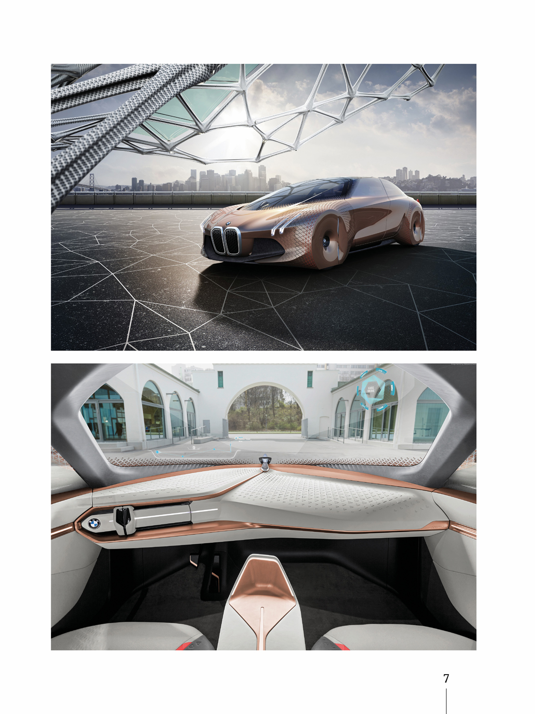 Variante de mise en page avec deux images d'un concept car BMW
